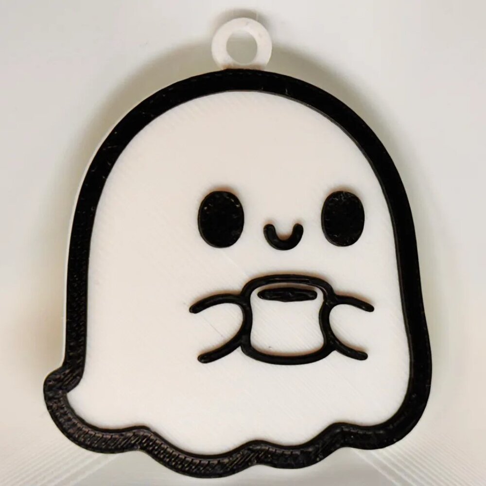 Ghost Drinking Coffee Wall Sign